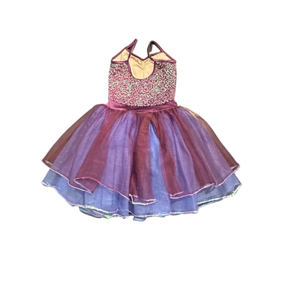 Weissman dance ice skating leotard costume purple skirt medium - Picture 2 of 4
